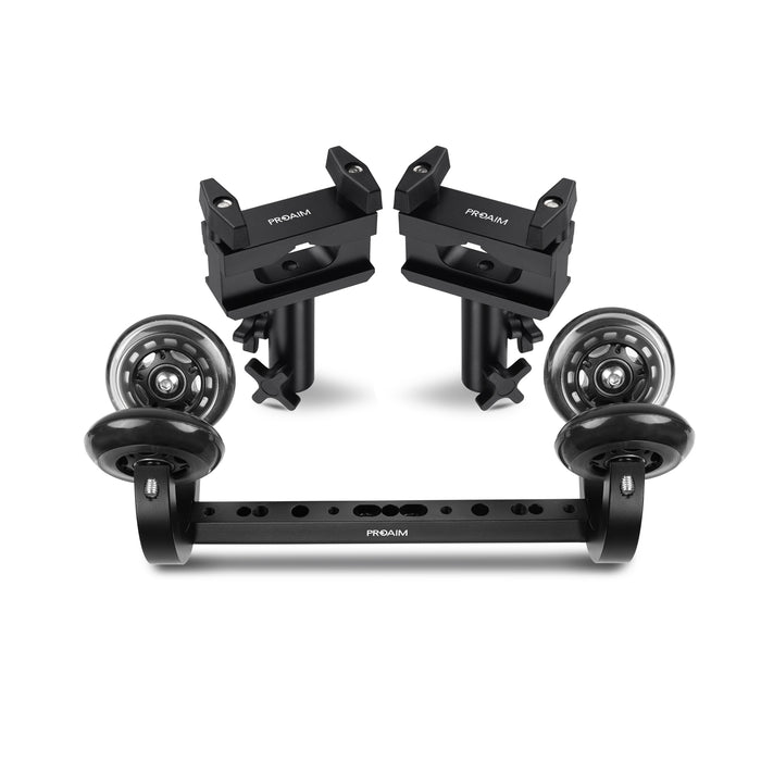 Proaim Polaris - Monorail Camera Slider Dolly with 2 x Pipe Clamps | Overhead Gimbal Rig