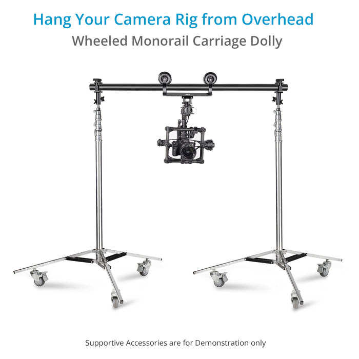 Proaim Polaris - Monorail Camera Slider Dolly with 2 x Pipe Clamps | Overhead Gimbal Rig